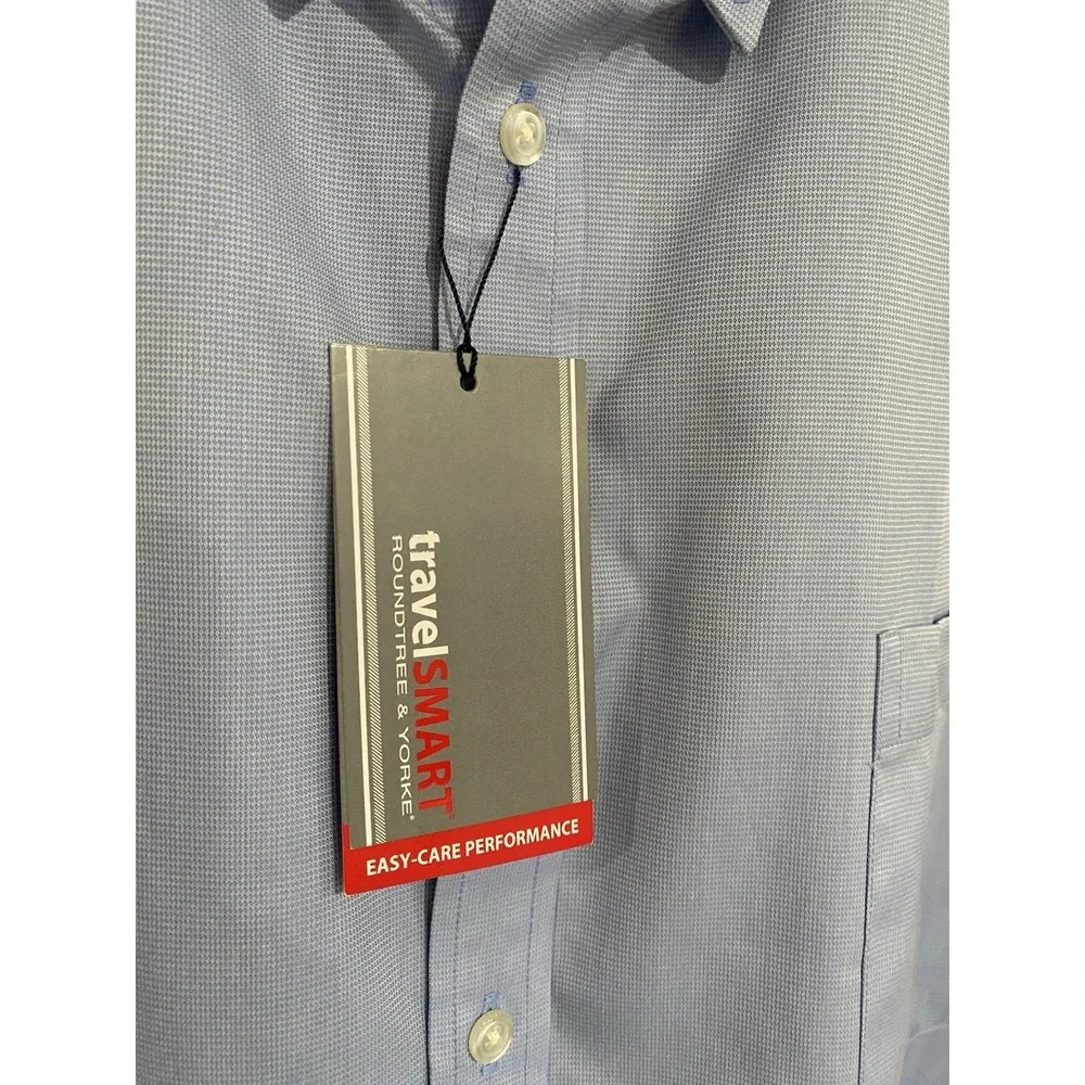 Travel Smart Men Shirt 4XLT Button TALL Man Non Iron BLUE BRAND NEW $59.50 - Picture 2 of 6